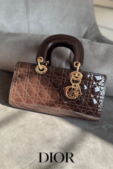 شنطة - LADY Dior / تركي المنشا كواليتي عالي  - بني قهوة / لميع